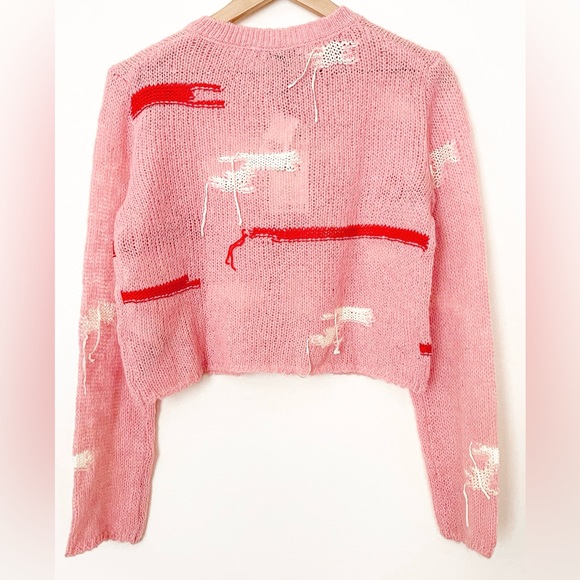 ZARA NEW WOMAN SS23 PINK JACQUARD KNIT CARDIGAN 1957/104 - Picture 3 of 11